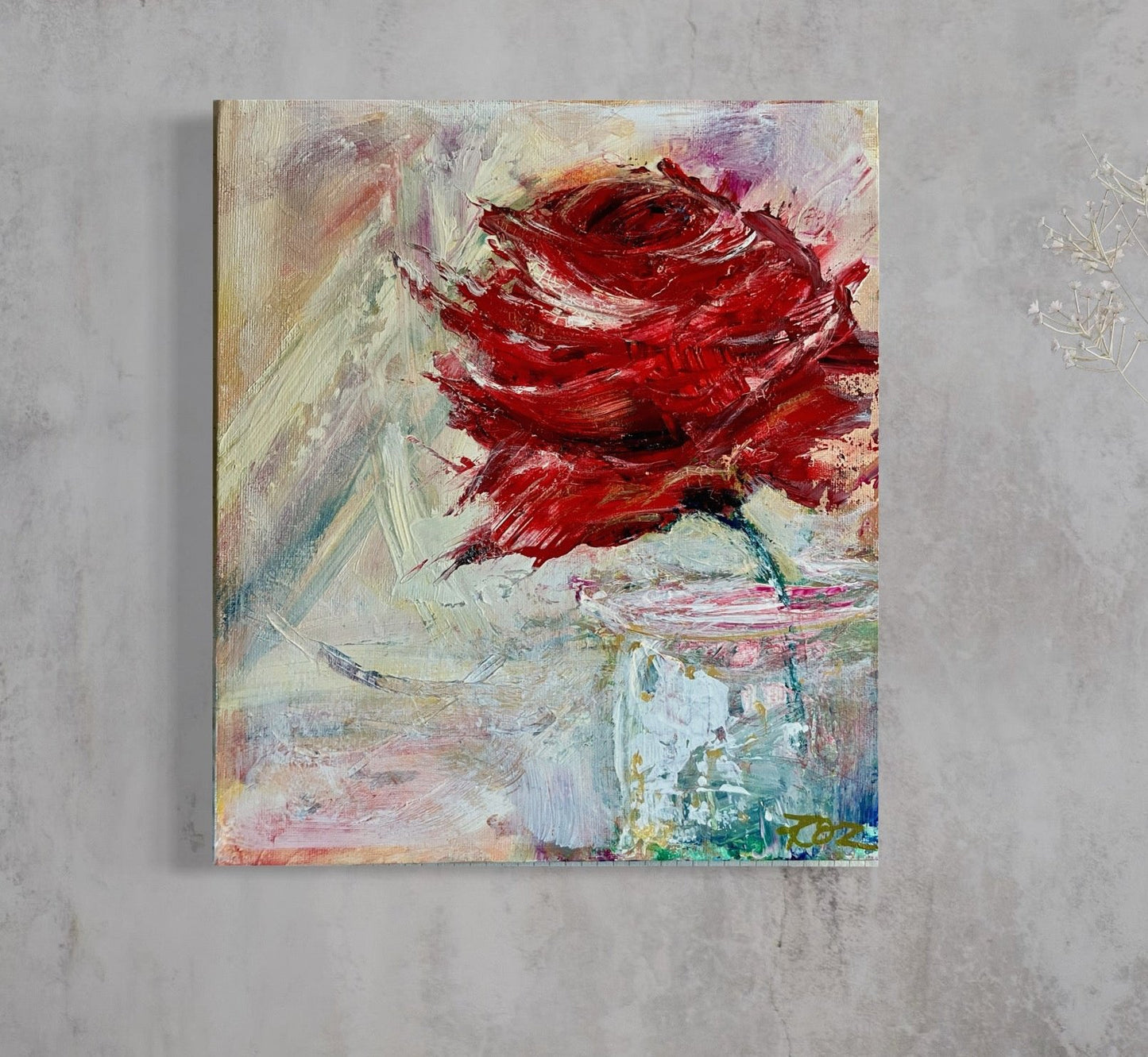 Rose oil painting